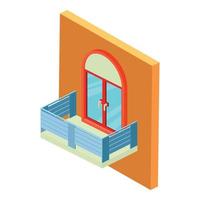 New balcony icon, isometric style vector