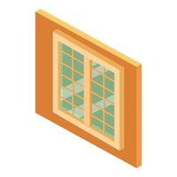 icono de ventana retro, estilo isométrico vector