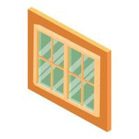 icono de ventana de oficina, estilo isométrico vector