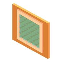 Decorative window icon, isometric style vector