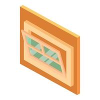 Roof window icon, isometric style vector