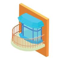 Different balcony icon, isometric style vector