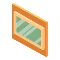 icono de ventana rectangular, estilo isométrico vector