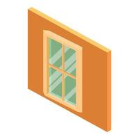 icono de la ventana de la casa, estilo isométrico vector