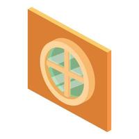 icono de ventana circular, estilo isométrico vector