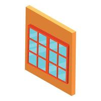 Retro window icon, isometric style vector