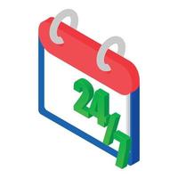 Availability calendar icon, isometric style vector