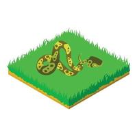 Ball python icon, isometric style vector