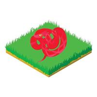 Red cobra icon, isometric style vector