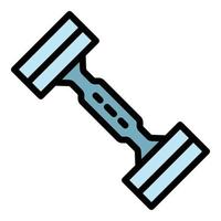 Gym barbell icon color outline vector