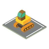 Construction machinery icon, isometric style vector