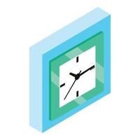 Wall clock icon, isometric style vector