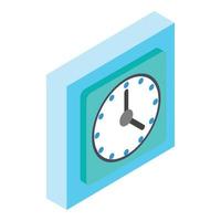 icono de reloj de oficina, estilo isométrico vector