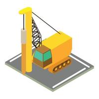 Drilling machine icon, isometric style vector