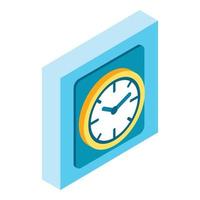 icono de reloj, estilo isométrico vector