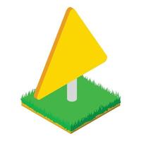 Empty roadsign icon, isometric style vector