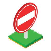 No entry icon, isometric style vector