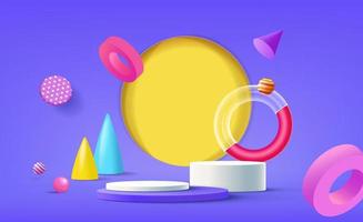 Podium empty display scene presentation for kids or baby product placement 3d background vector