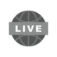 Live News Flat Greyscale Icon vector