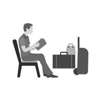 Waiting Flat Greyscale Icon vector