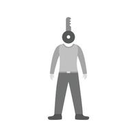 Key Person Flat Greyscale Icon vector