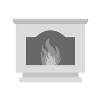 Coal Furnace Flat Greyscale Icon vector