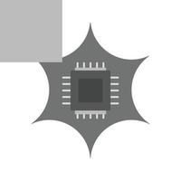 Neural Engineering Flat Greyscale Icon vector