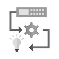 Machine Learning Flat Greyscale Icon vector