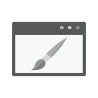 Website Design Flat Greyscale Icon vector