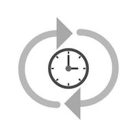 Time Optimization Flat Greyscale Icon vector