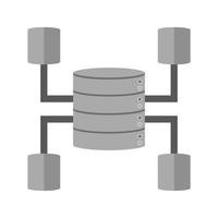 Data Warehouse Flat Greyscale Icon vector