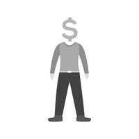 Money Oriented Flat Greyscale Icon vector