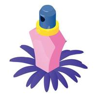 icono de perfume de mujer, estilo isométrico vector