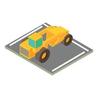 Construction grader icon, isometric style vector