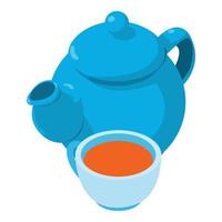 Chamomile tea icon, isometric style vector