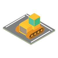 Crawler tractor icon, isometric style vector