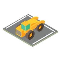 Motor grader icon, isometric style vector