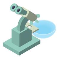 Microscope icon, isometric style vector