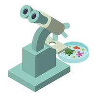 Laboratory microscope icon, isometric style vector