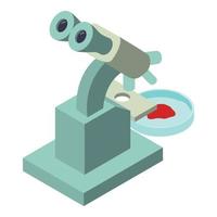 Medical microscope icon, isometric style vector