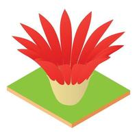 Scarlet flower icon, isometric style vector