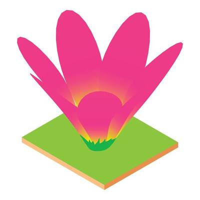 Summer flower icon, isometric style