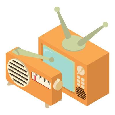 Retro media icon, isometric style