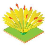 Decorative flower icon, isometric style vector