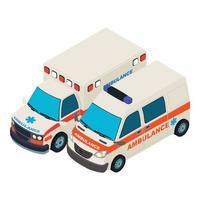 Ambulance car icon, isometric style