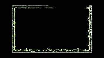 electricity animation, or fire burning square or rectangle shape into 4k alpha channel video frame for background editing