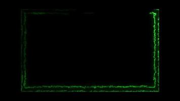 electricity animation, or fire burning square or rectangle shape into 4k alpha channel video frame for background editing