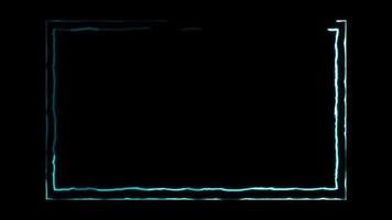 elektriciteit animatie, of brand brandend plein of rechthoek vorm in 4k alpha kanaal video kader voor achtergrond bewerken