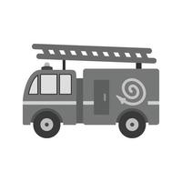 Fire Truck Flat Greyscale Icon vector