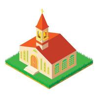 Church icon, isometric style vector